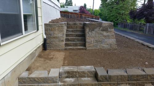 Retaining Wall to create usable space with multiple levels.