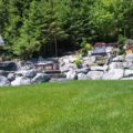 Boulder Retaining Wall with multiple levels