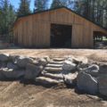 Boulder Retaining Wall with steps